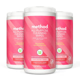 Method All-Purpose Cleaning Wipes Pink Grapefruit – Recycled Plastic Canister Wipes for Intentional Capsule Storage