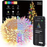 BrizLabs Color Changing Smart Christmas Lights – Bedroom Aesthetic Ambient Lighting with App & Voice Control, 98ft 300 LED Warm White and Multicolor String