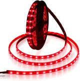 ALITOVE 16.4ft 5050 SMD Red LED Waterproof Strip Light IP65 12V for Patio Deck Backyard and Camping Ambiance Without Power Supply