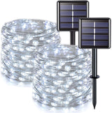 JMEXSUSS 2 Pack Solar String Lights Outdoor, 33FT 100 LED Waterproof Fairy Lights for Patio, Camping, and Backyard Ambiance