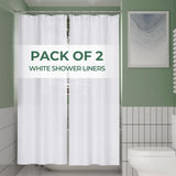 AmazerBath PEVA Shower Liner 2 Pack – Clear Extra Long 72x96 Minimalist Bathroom Curtain with Weighted Stones