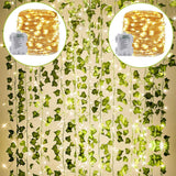 KASZOO Artificial Ivy Garland with LED Lights – 84ft Lush Greenery for Bedroom Walls and Living Room Aesthetic