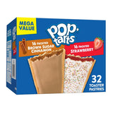 Pop-Tarts Frosted Strawberry and Brown Sugar Cinnamon Pastries, Kids Lunchbox Treats, 54.1oz Box
