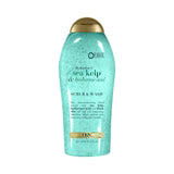OGX Sea Kelp + Hyaluronic Acid Body Scrub – Mindful Shower Ritual for Daily Self-Care, Sulfate-Free Hydrating Exfoliator