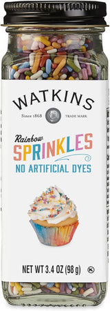 Watkins Rainbow Decorating Sprinkles – Nursery-Friendly Cookie and Cake Toppers for Kids' Birthday Baking, Dye Free