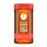 Nate's 100% Pure Honeycomb Honey – 16oz Pantry Staple for Wellness Routines, Red Clover Tea Sweetener, and Acai Bowl Drizzle