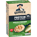 Quaker Protein Instant Oatmeal Apple Cinnamon – Clean-Label Wellness Bowl with 12g Protein and Whole Grains
