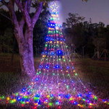 FUNIAO Star Waterfall Lights 320 LED, 9 Strand Curtain String Lights for Living Room, Bedroom Window and Cozy Holiday Aesthetic