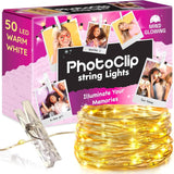 Mind-Glowing Photo Clips String Light - Cozy Birthday Gift for Her, Warm White Fairy Lights for Bedroom Wall and Dorm Decor