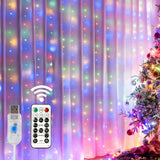 HOME LIGHTING Curtain String Lights 300 LED – Living Room Wall Backdrop with 16 Colors, USB Powered Bedroom Decor
