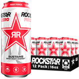 Rockstar Pure Zero Energy Drink – Practical Stocking Stuffer and Holiday Gift for Energy Drink Lovers, Fruit Punch, 16oz Cans, 12 Pack