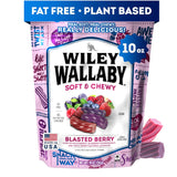 Wiley Wallaby Licorice 10 Ounce Classic Gourmet Soft & Chewy Australian Blasted Berry Candy Twists – Fat-Free Vegan Licorice for Mindful Snacking at the Office Desk