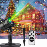 Festive Lights Christmas Projector Outdoor – Waterproof Laser Light for Patio, Backyard and Camping, Red Green Pattern Holiday Decor