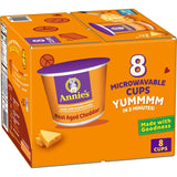 Annie's Real Aged Cheddar Microwave Mac & Cheese Cups – Quick After-School Snack for Kids, Organic Pasta 8-Count Pack