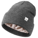 YANIBEST Premium Satin Lined Beanie for Women – Elevated Silk Interior Knit Hat for Winter Style