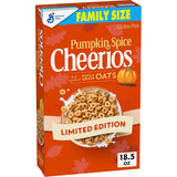 Cheerios Pumpkin Spice Gluten Free Cereal for Kids Snack Pantry, Crunchy Whole Grain O Bites Lunchbox Pack