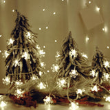 LuminHaus Snowflake String Lights – Cozy Bedroom Aesthetic, 9.8FT USB Fairy Lights for Curtain Rods and Headboards