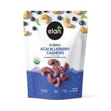 Elan Organic Acai Blueberry Cashews – Wellness Pantry Snack with Iron and Omega-6 for Evening Wind-Down, 5.3 oz Glazed Superfood Nuts