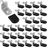 Biaungdo 30 Pcs L-Shaped Shelf Support Pegs with Rubber Sleeve, Antique Bronze Finish for Living Room Bookcase Styling