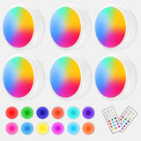 ILYXY LED Puck Lights with Remote for Cozy Bedroom Accent Lighting, 16 Color Mood Puck Lights with Dimmer for Living Room Shelves