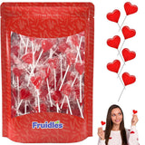 Fruidles Mini Heart Lollipops – Individually Wrapped Strawberry Candy for Safe and Hygienic Classroom Sharing