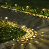 Solar Pathway Lights for Patio and Camping, 10-Pack Dusk to Dawn Waterproof LED Garden Stake Lights