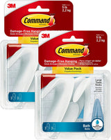 Command Bath Large Towel Hook Value Pack – Stylish Bathroom Wall Hooks for Cozy Master Bath Decor, Damage-Free Hanging for Towels and Robes