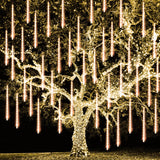 TW SHINE Christmas Meteor Shower Lights 24 Tubes for Patio, Garden and Backyard, 864 LED Waterproof Falling Snow Tube Lights