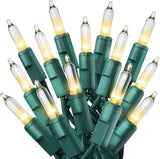 PREXTEX Clear Outdoor String Lights – Weather-Resistant Patio and Garden Decor with Green Wire for Fences, Trees, and Porch Railings