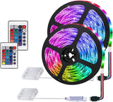 LuminGlow Battery Powered LED Strip Lights – RGB Bedroom Decor with Remote, 6.6FT Color Changing Ambient Lighting