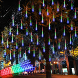 Aluan Meteor Shower Lights – Outdoor Patio String Lights with Cascading Snowfall Effect for Year-Round Backyard Ambiance