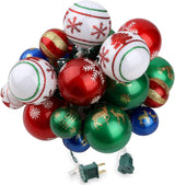 MerryMuse Starry Night Ball Ornament String Lights 28ft, Living Room Tree Decor with Patterned Bulbs and Cozy Ambient Glow