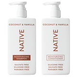 Native 2-Pack Hair Care – Simple Capsule for Shared Family Shower, Sulfate-Free Vegan Shampoo and Conditioner