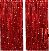 [Brand Name] Foil Fringe Curtain – Living Room Aesthetic Backdrop, Metallic Wall Hanging for Home Parties