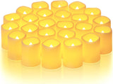 Homemory Flameless Votive Candles – Ivory LED Tealights for Cozy Living Room and Bedroom Ambiance, 24 Pack Warm White