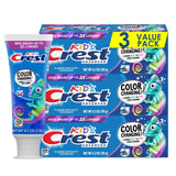 Crest Advanced Kid's Fluoride Toothpaste – Ages 2-4 and Up, 3-Pack Family Bathroom Stock for Cavity Protection