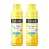 Neutrogena Beach Defense Kids Sunscreen Spray SPF 70 – Reef-Safe, Oxybenzone-Free Formula for Sensitive Kids' Skin, 6.5 oz, Pack of 2