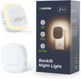 AUVON Plug-in LED Night Light with Motion and Dusk-to-Dawn Sensor – Flameless Fall Prevention Lighting for Seniors, Bathroom and Hallway
