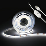 LuminStyle COB LED Strip – Pure White Dotless Light for Clean Minimalist Interiors and Clutter-Free Shelving
