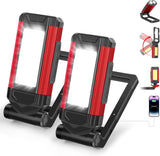 YiaMia Rechargeable LED Work Light 2 Pack – Practical Stocking Stuffer Gift for Dad, Hands-Free Flashlight for Car and Garage