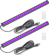 GREENIC USB Black Light Bar 2-Pack – Birthday Gift for Teens and College Students, Glow Room Decor and Poster Accent