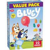 Bluey Fruit Flavored Snacks, Gluten Free Character Treats for Kids Lunch Boxes, 22 Pouch Value Pack