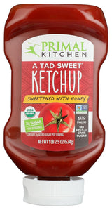 Primal Kitchen No Cane Sugar Ketchup for Picky Eaters, Kid-Friendly Organic Squeeze Bottle 18.5 oz