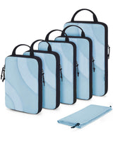 BAGSMART Compression Packing Cubes, Color-Coded Family Travel Organizers for Kids' Clothes in Shared Suitcases
