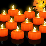 Flameless Pumpkin LED Tea Lights – Smoke Free, Fire Risk Free Candle Alternative for Homes with Kids, Pets, and Seniors