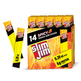 Slim Jim Spicy Meat Sticks – Father's Day Stocking Stuffer for Dad, 14-Count Snack Box