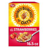 Honey Bunches of Oats with Strawberries Breakfast Cereal – Shelf-Stable Whole Grain Cereal for the Office Breakroom and Pre-Meeting Breakfast