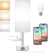 Hong-in Pink Bedside Lamp – Ready-to-Gift Housewarming Present for Her with Bulb Included and USB Charging