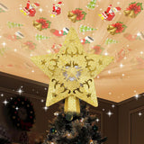 LightOfTree 3D Rotating Snowflake Tree Topper – Cozy Living Room Decor with Ceiling Light Show, Silver Holiday Accent