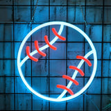 Baseball Neon Sign - Dimmable LED Night Light, Birthday Gift for Boys 8-12, Man Cave Wall Decor for Him, USB Powered Sports Bedroom Sign
